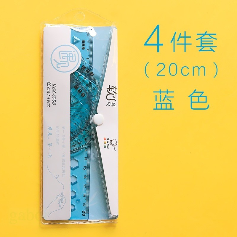 【苗栗現貨&含發票】 軟尺 直尺套組 三角板 三角尺 直尺 角度尺 量角器 開學用品 直尺套尺四件套 三角板 學生尺子-規格圖4