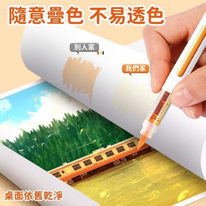 【苗栗現貨&含發票】丙烯 丙烯筆 丙烯馬克筆 丙烯麥克筆 直液式 丙烯軟頭馬克筆組｜專業級配色｜黑卡紙專用｜學生美術繪圖-細節圖8