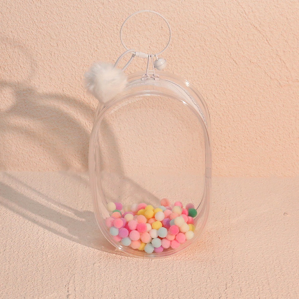 透明邊（毛球+鈴鐺+鑰匙圈）