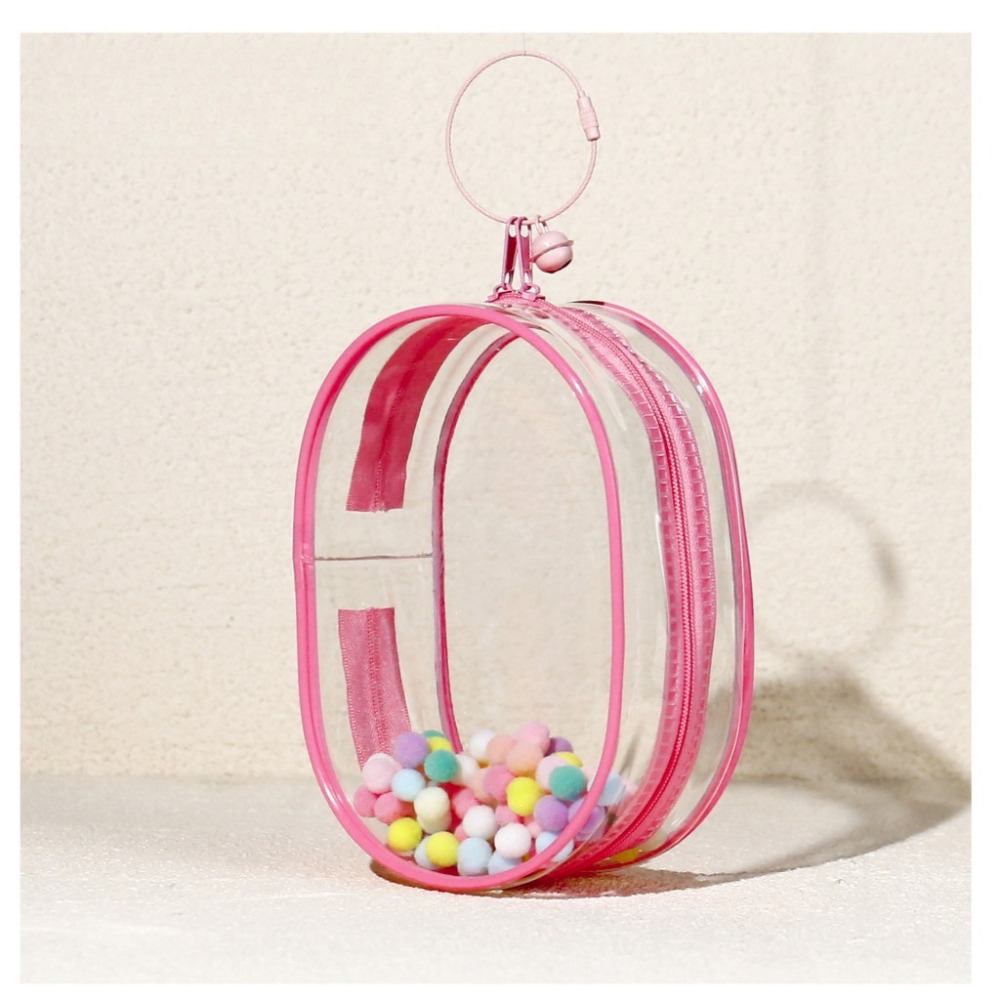 芭比粉邊（毛球+鈴鐺+鑰匙圈）