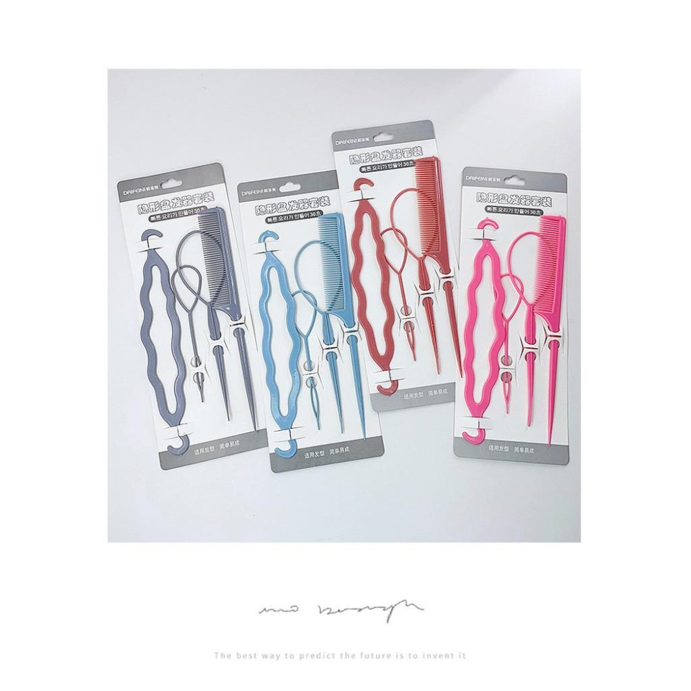【苗栗現貨&含發票】 編髮器 編髮四件套 編髮神器 拉髮穿髮編髮器 編髮器 髮型造型器 髮頭飾女童小皮筋拉髮器-細節圖3