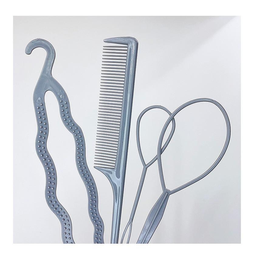 【苗栗現貨&含發票】 編髮器 編髮四件套 編髮神器 拉髮穿髮編髮器 編髮器 髮型造型器 髮頭飾女童小皮筋拉髮器-細節圖4