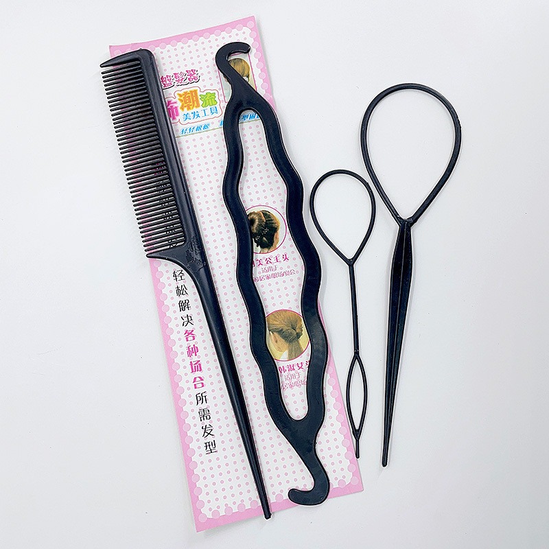 【苗栗現貨&含發票】 編髮器 編髮四件套 編髮神器 拉髮穿髮編髮器 編髮器 髮型造型器 髮頭飾女童小皮筋拉髮器-規格圖7