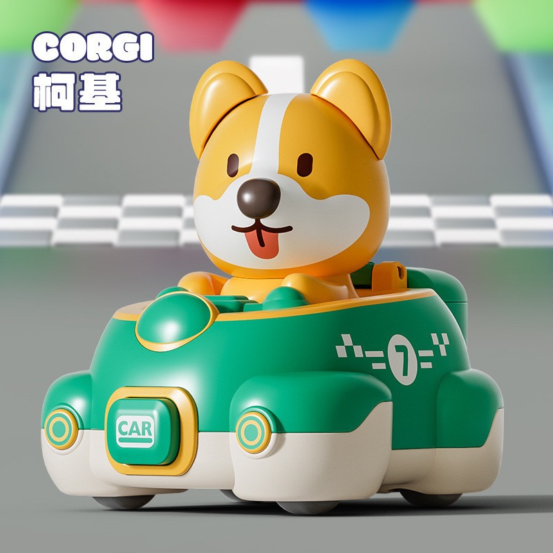 【苗栗現貨&含發票】 碰撞彈射車 萌寵車 彈簧車 動物彈射碰撞車 玩具車 動物車  可愛小車-規格圖7