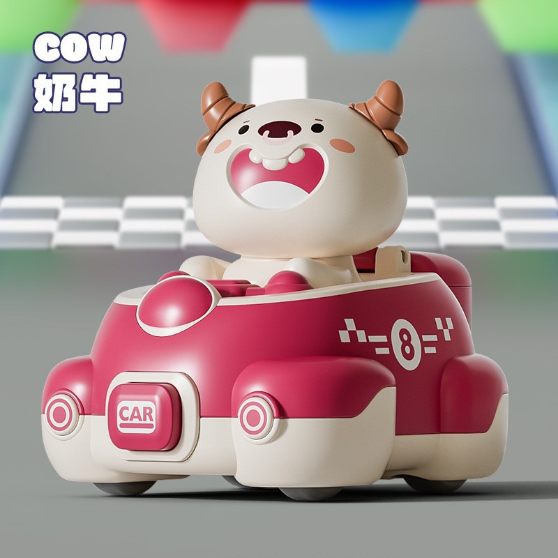 【苗栗現貨&含發票】 碰撞彈射車 萌寵車 彈簧車 動物彈射碰撞車 玩具車 動物車  可愛小車-規格圖7