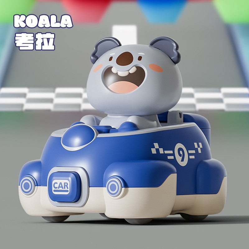 【苗栗現貨&含發票】 碰撞彈射車 萌寵車 彈簧車 動物彈射碰撞車 玩具車 動物車  可愛小車-規格圖7