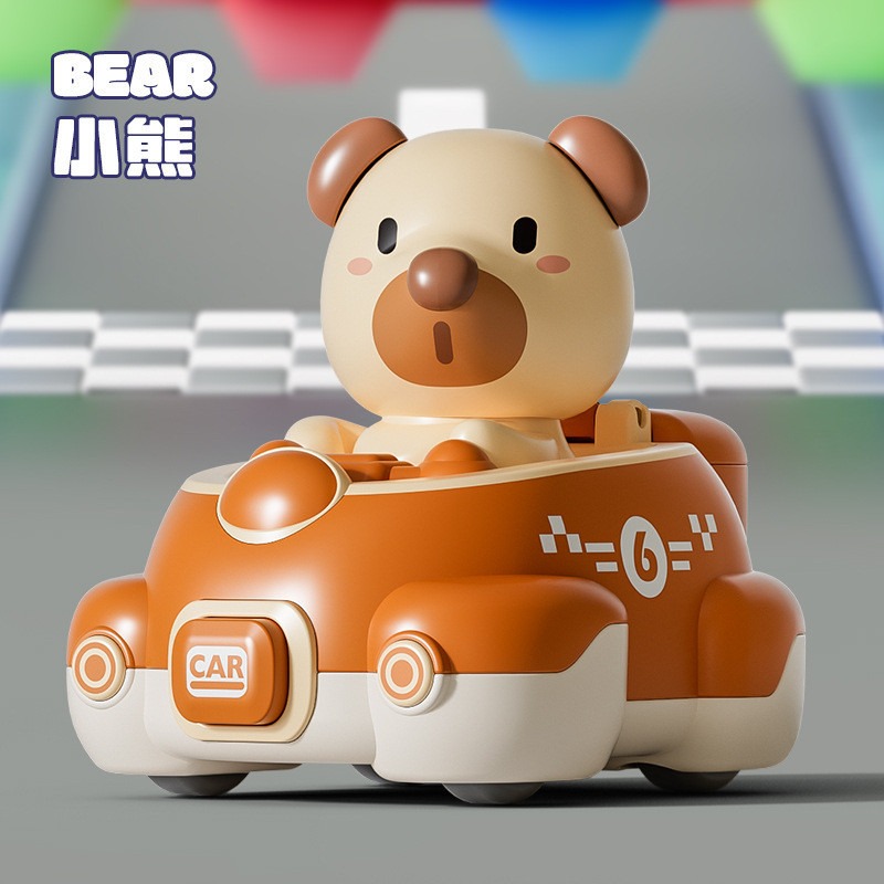 【苗栗現貨&含發票】 碰撞彈射車 萌寵車 彈簧車 動物彈射碰撞車 玩具車 動物車  可愛小車-規格圖7