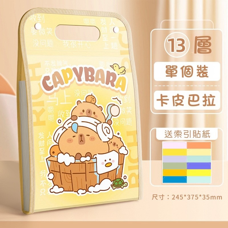 【苗栗現貨&含發票】 卡皮巴拉 風琴夾 考卷夾 國小考卷夾 國小資料夾 小學考卷夾 小學資料夾 小學收納 文件夾 收納夾-規格圖8