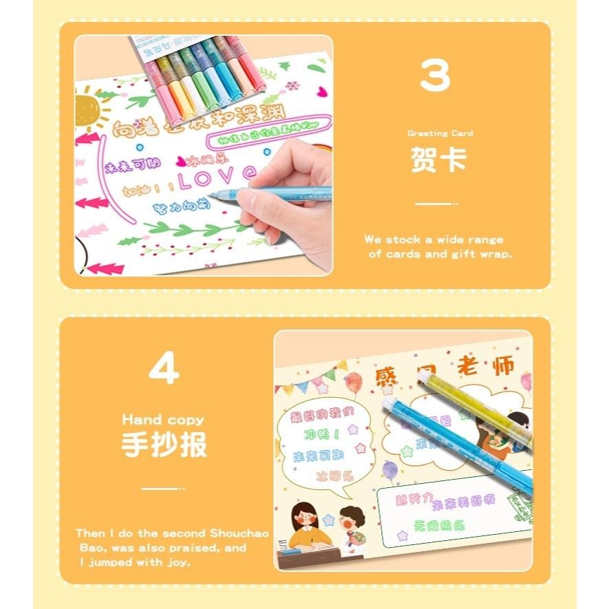 【苗栗現貨&含發票】 輪廓筆 麥克筆 馬克筆 手帳筆 海報筆 螢光筆 雙線輪廓筆 賀卡 卡片-細節圖5