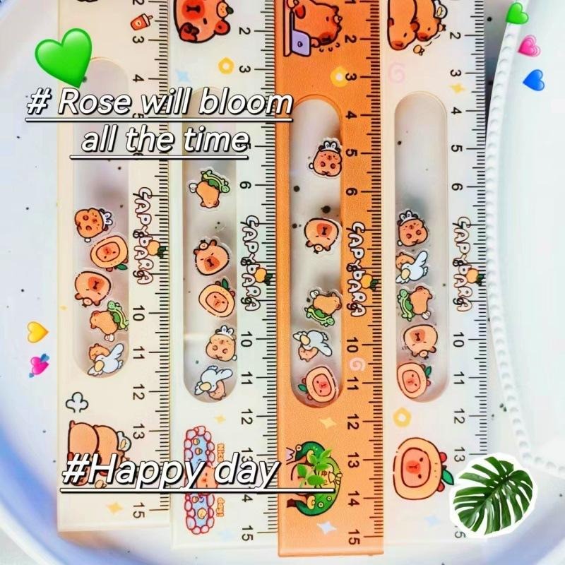 【苗栗現貨&含發票】 可愛卡通搖搖尺 15cm造型直尺｜滑動珠珠｜學生文具用品｜趣味透明尺｜多款圖案-細節圖3