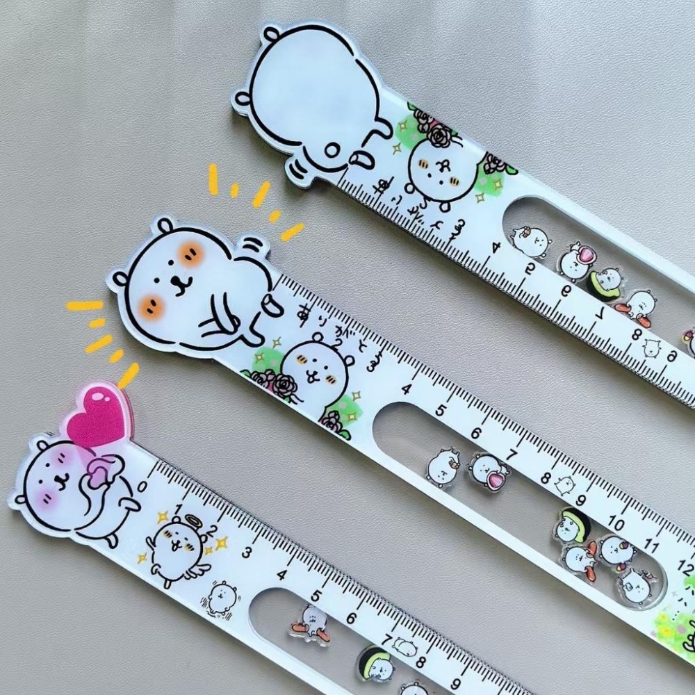 【苗栗現貨&含發票】 可愛卡通搖搖尺 15cm造型直尺｜滑動珠珠｜學生文具用品｜趣味透明尺｜多款圖案-細節圖5