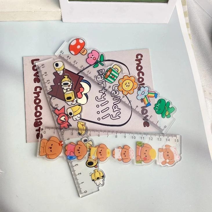 【苗栗現貨&含發票】 可愛卡通搖搖尺 15cm造型直尺｜滑動珠珠｜學生文具用品｜趣味透明尺｜多款圖案-細節圖7