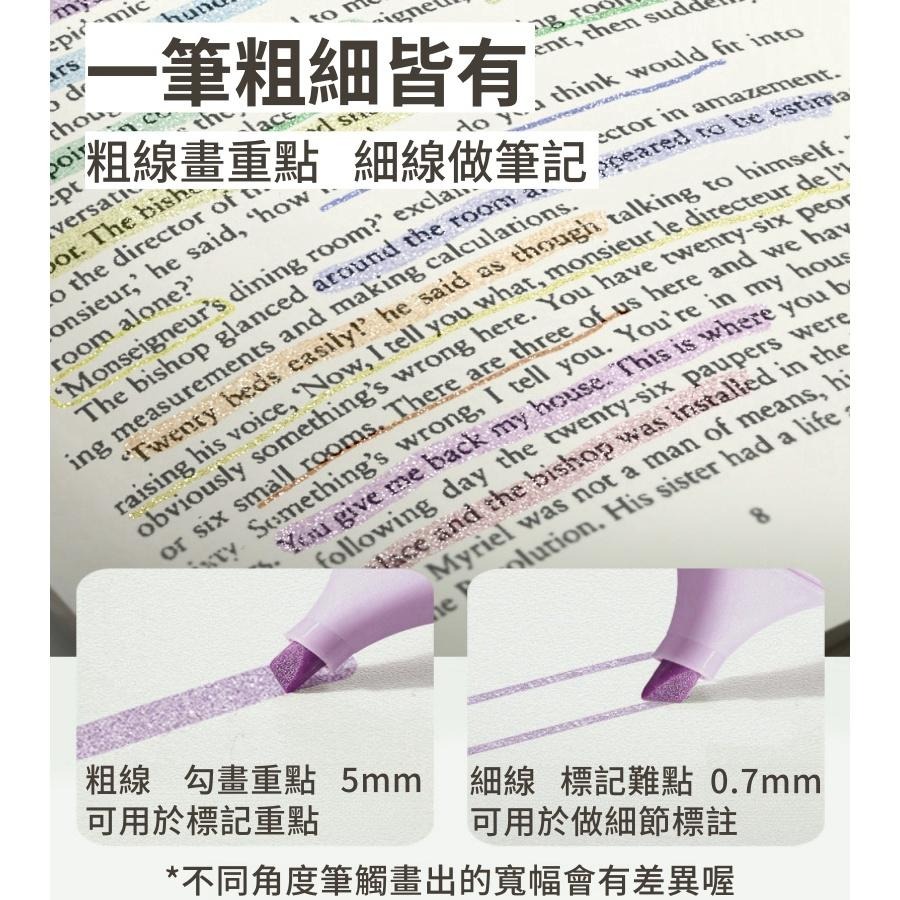 【苗栗現貨&含發票】 恩米 閃粉螢光筆 螢光筆 標記筆 標註筆 重點筆 提示筆-細節圖5