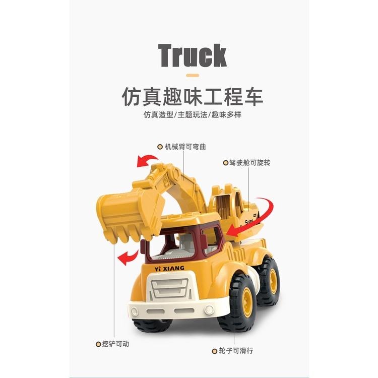【苗栗現貨&含發票】 超仿真工程車 工程車 挖土機 吊車 攪拌車 卡車 玩具工程車 玩具車 慣性加速-細節圖2