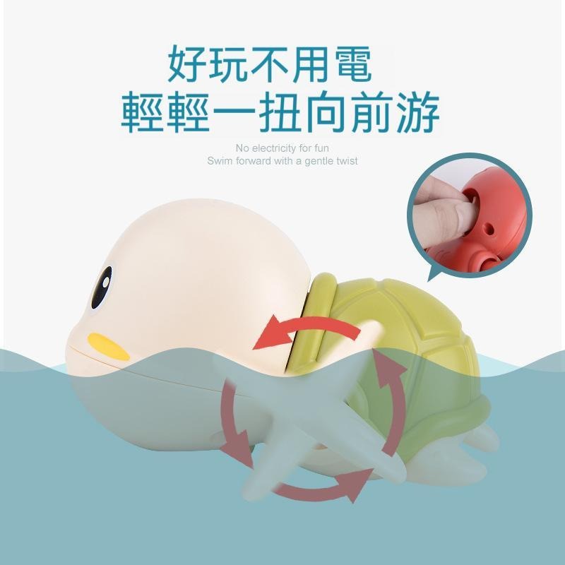 【苗栗現貨&含發票】 洗澡玩具 洗澡小烏龜 小烏龜 玩水玩具 發條玩具 戲水玩具 上鏈游水玩具-細節圖3