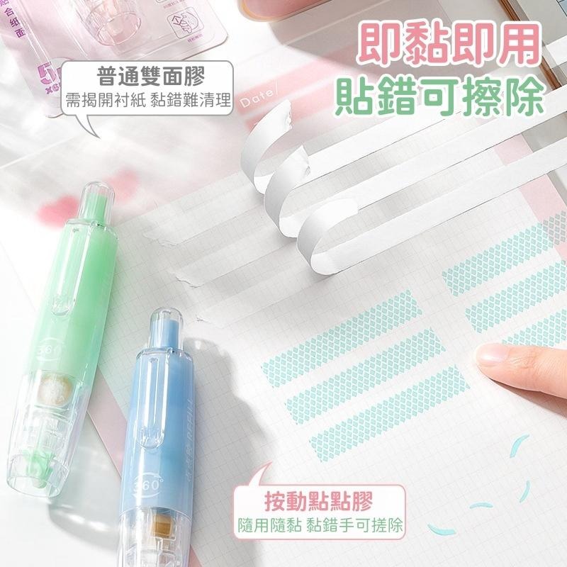 【苗栗現貨&含發票】 豆豆貼 旋轉按動點點膠 360°自動旋轉｜6mm寬帶｜可替換芯｜環保循環｜手帳製作必備｜黏錯可擦除-細節圖3