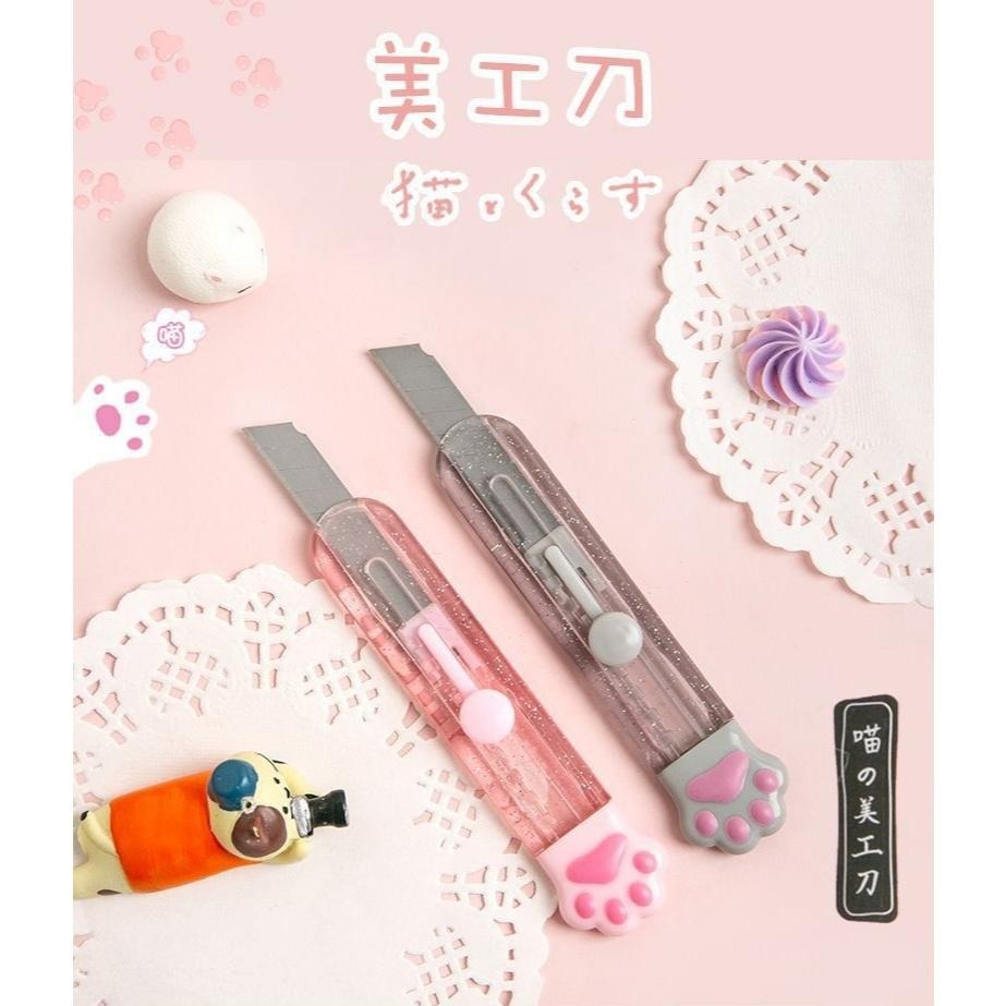 【苗栗現貨&含發票】 美工刀 萌系貓爪美工刀｜可愛貓爪造型｜輕巧便攜｜兩種款式可選｜安全設計｜送禮首選-細節圖3