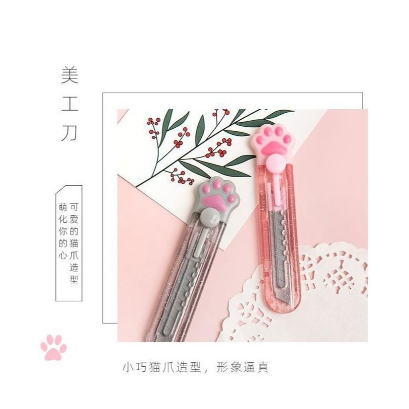 【苗栗現貨&含發票】 美工刀 萌系貓爪美工刀｜可愛貓爪造型｜輕巧便攜｜兩種款式可選｜安全設計｜送禮首選-細節圖5