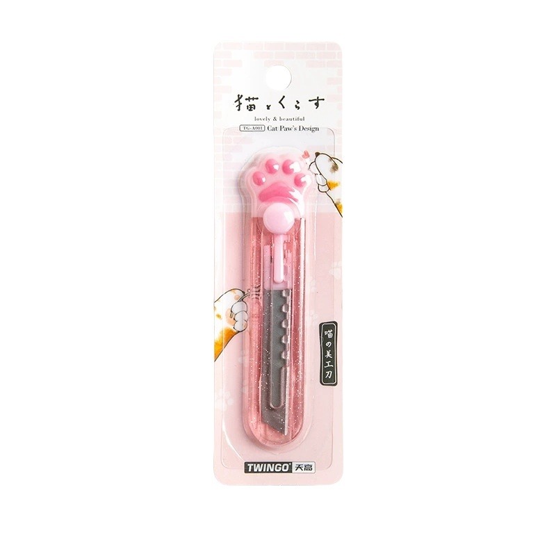 【苗栗現貨&含發票】 美工刀 萌系貓爪美工刀｜可愛貓爪造型｜輕巧便攜｜兩種款式可選｜安全設計｜送禮首選-規格圖8