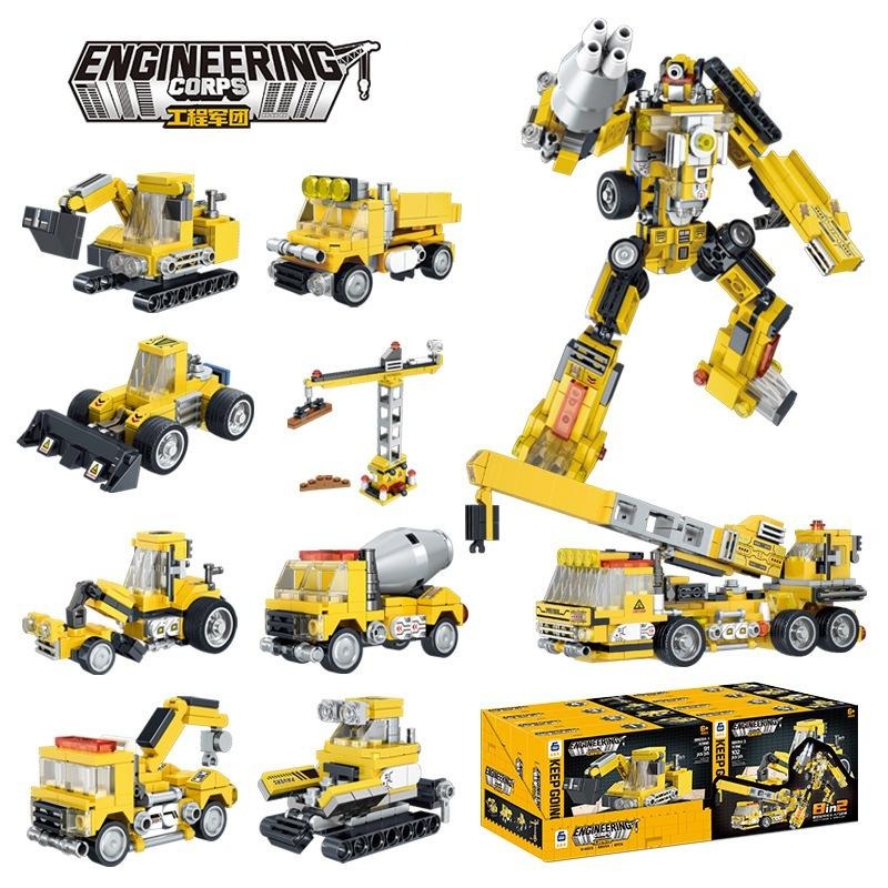 【苗栗現貨&含發票】 積木賽車 積木機器人 積木汽車 兼容樂高 變形積木 小積木車-細節圖4