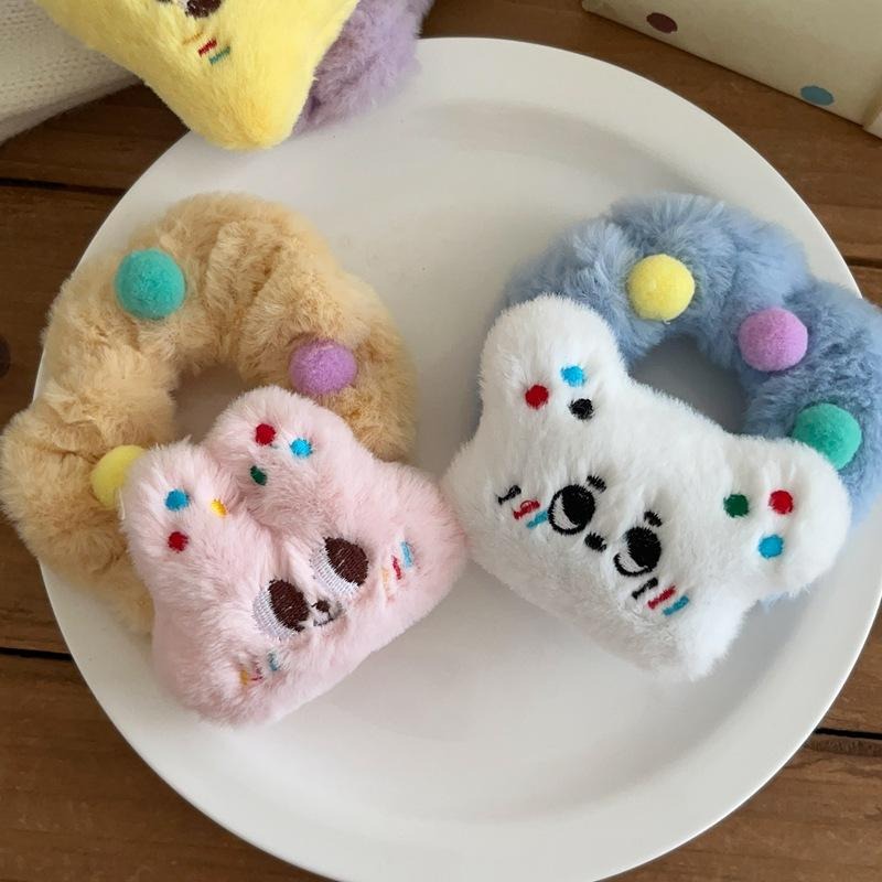 【苗栗現貨&含發票】 髮圈 玩偶髮圈 布偶髮圈 可愛髮圈 造型髮圈 毛絨髮圈 可愛糖豆豆玩偶髮圈-細節圖3