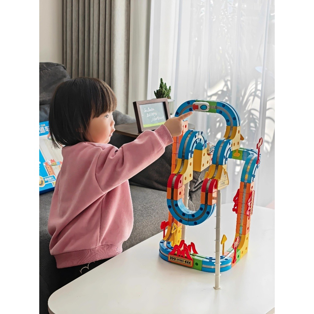 磁力軌道車 磁力車 積木 反重力磁吸火車 火車軌道組 軌道車 拼接軌道玩具 兒童節禮物 益智組裝玩具-細節圖7