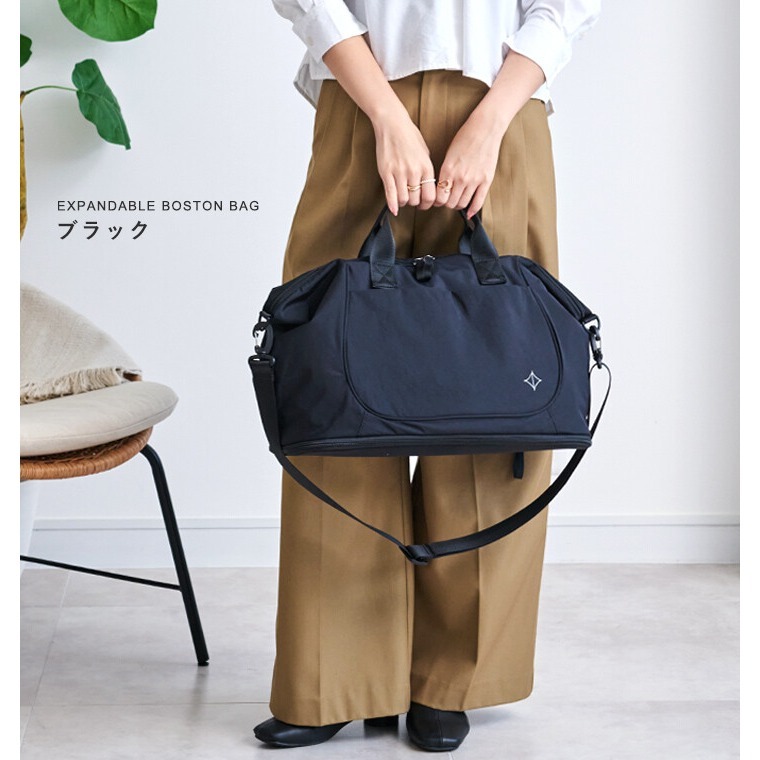 「日本原裝進口」LIZDAYS®大容量防潑水波士頓包 3WAY 輕量 旅行袋 登機包-規格圖1