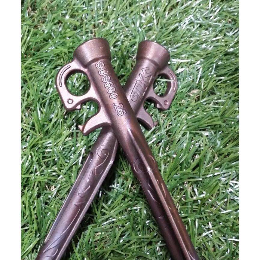 日野戶外~TKS 石中劍 25cm 營釘 石中劍營釘 tk fs 露營 不鏽鋼釘 銅色營釘 天幕 帳篷 野營 台灣製-細節圖2