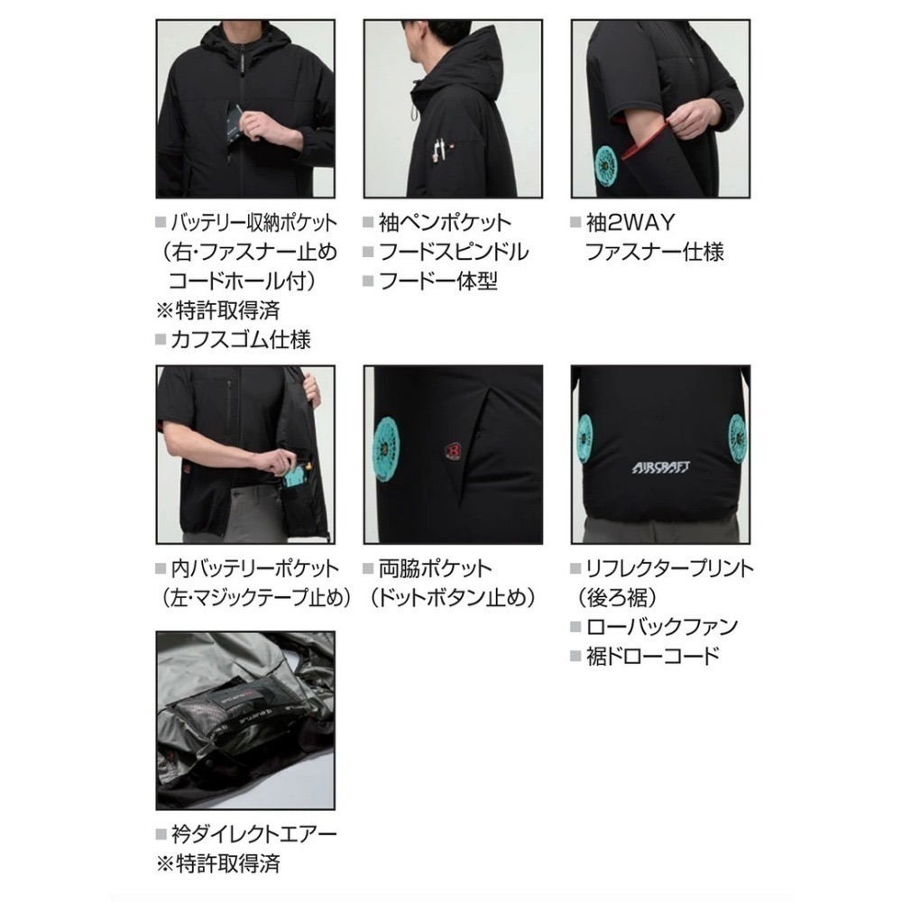 【日本直送】巴特雷空調服 AC2121 雙模可拆袖-低腰開孔(非現貨)-細節圖5