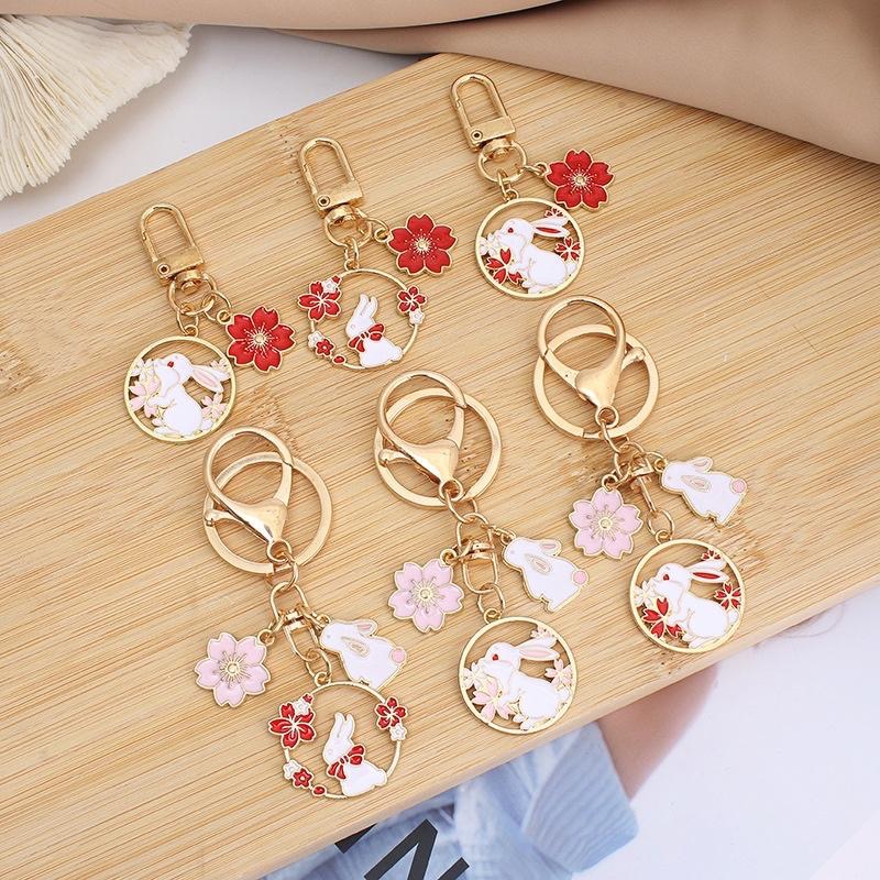 【森圈小物 台灣現貨】兔子 花環 吊飾 櫻花 鑰匙圈 包包 掛件 AirPods 掛飾 可愛 韓版 日系 聖誕 禮物-細節圖6