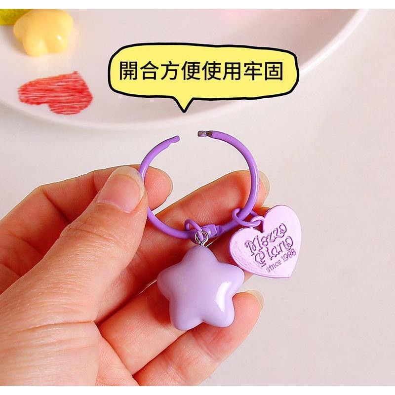【森圈小物 台灣現貨】星星彩色圈airpods吊飾包包ins鑰匙圈烤漆鑰匙扣日韓婚禮品掛件掛飾紀念聖誕生日交換禮物-細節圖4
