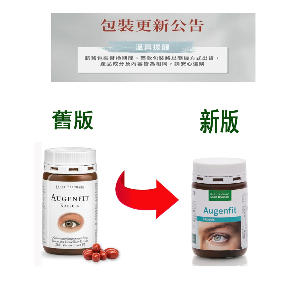 【新包裝 德國Sanct Bernhard Augenfit-Kapseln 葉黃素護眼膠囊 90粒/數量有限/售完不補-細節圖2