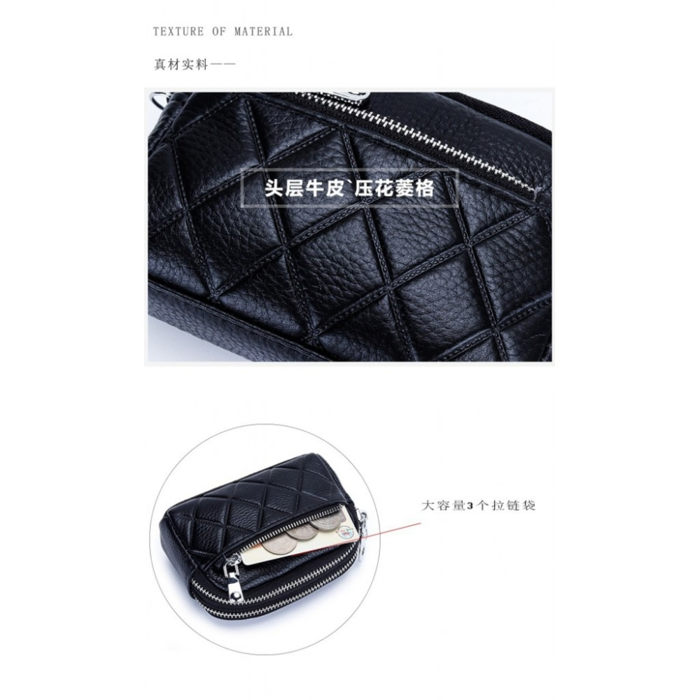 【真皮格紋零錢手拿包/ 13.5 × 9 × 5 CM /數量有限/售完不補】-細節圖2