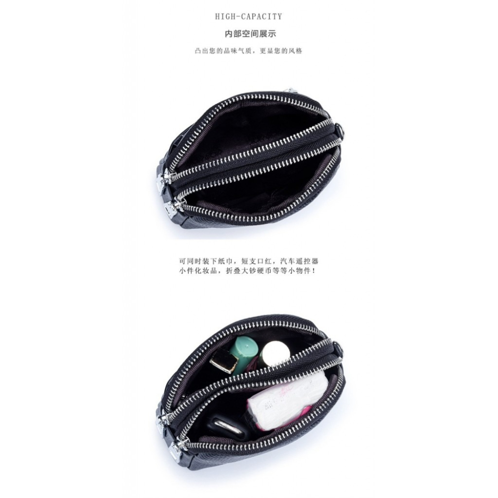 【真皮格紋零錢手拿包/ 13.5 × 9 × 5 CM /數量有限/售完不補】-細節圖3