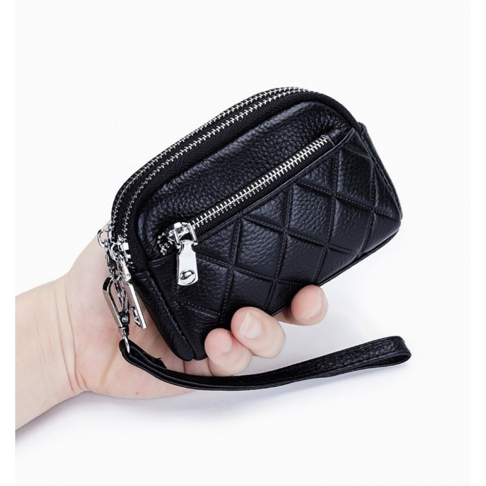 【真皮格紋零錢手拿包/ 13.5 × 9 × 5 CM /數量有限/售完不補】-細節圖6