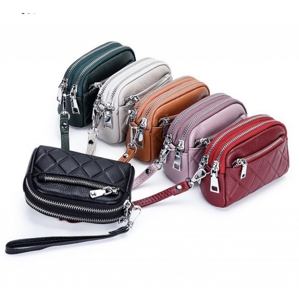 【真皮格紋零錢手拿包/ 13.5 × 9 × 5 CM /數量有限/售完不補】-細節圖9