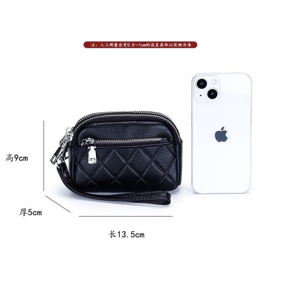 【真皮格紋零錢手拿包/ 13.5 × 9 × 5 CM /數量有限/售完不補】-細節圖10