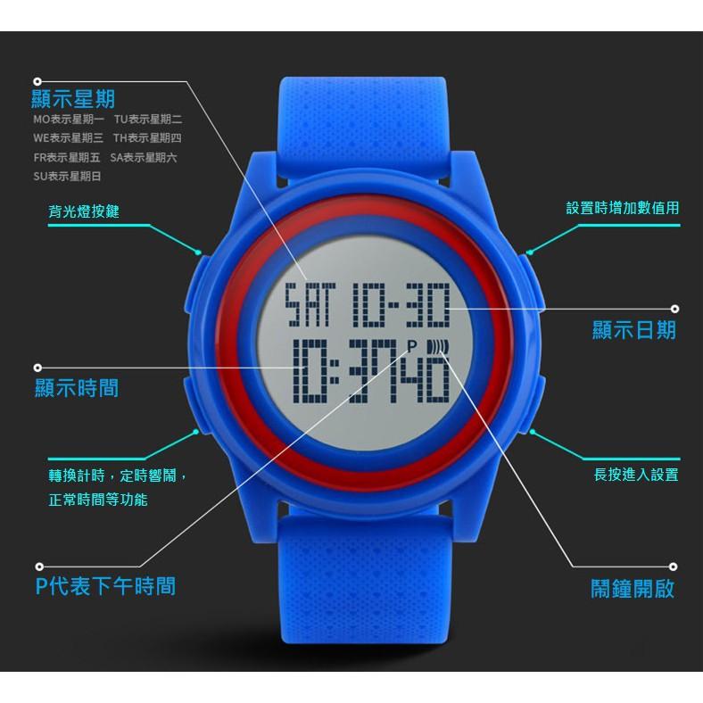 台灣出貨 時刻美 SKMEI 1206 LED電子手錶 男女錶 防水 運動 超薄 簡約 手錶男士手錶 流行手錶-細節圖7