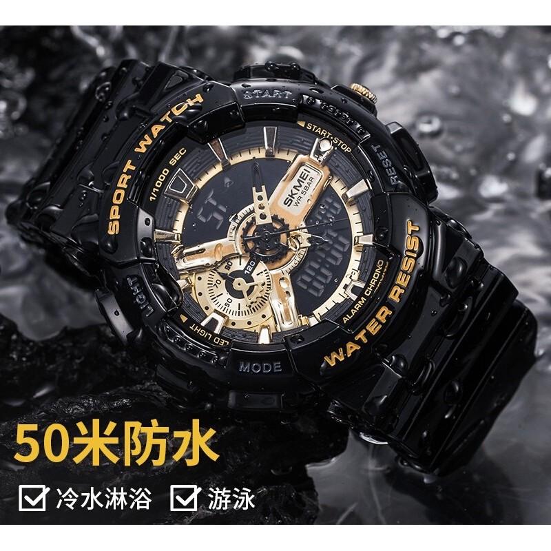 台灣出貨 時刻美 SKMEI 1834 1835 高質量精品手錶 重機造型指針數位雙顯手錶 精品手錶 男士手錶-細節圖5