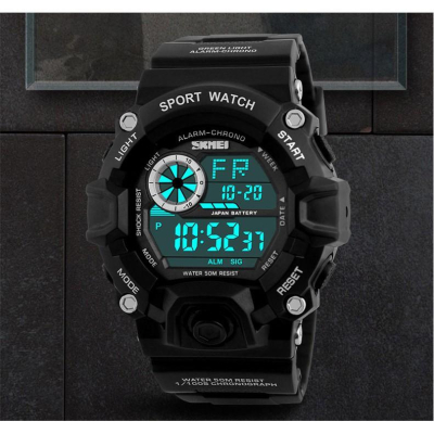 台灣發貨 時刻美 SKMEI 1019 時尚 運動 電子錶 軍錶 迷彩 多功能 防水 LED 腕錶 手錶