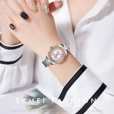 台灣出貨 超商免運 跨境爆款時刻美廠家直營鑲鑽圈優雅韓版防水女士石英手錶1534
