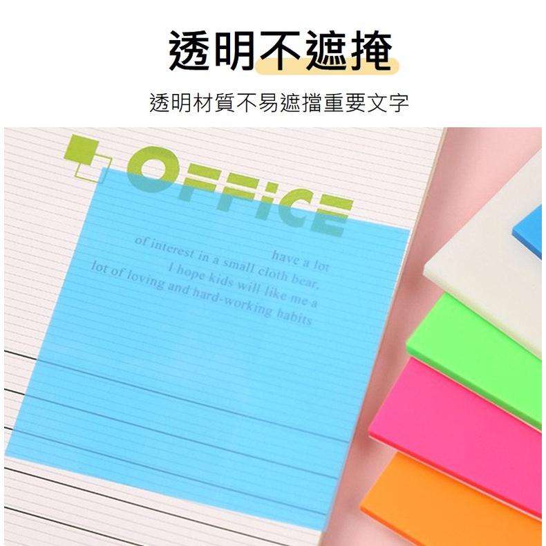 文具 便利貼 柏睿透明便利貼 彩色透視貼 創意N次貼 螢光膜不遮蓋索引貼 50張/包 042101-細節圖2