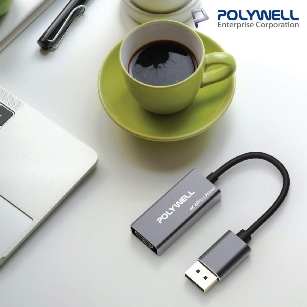 POLYWELL DP轉HDMI 訊號轉換器 4K 60Hz 主動式晶片 DP HDMI 轉接線 寶利威爾-細節圖7