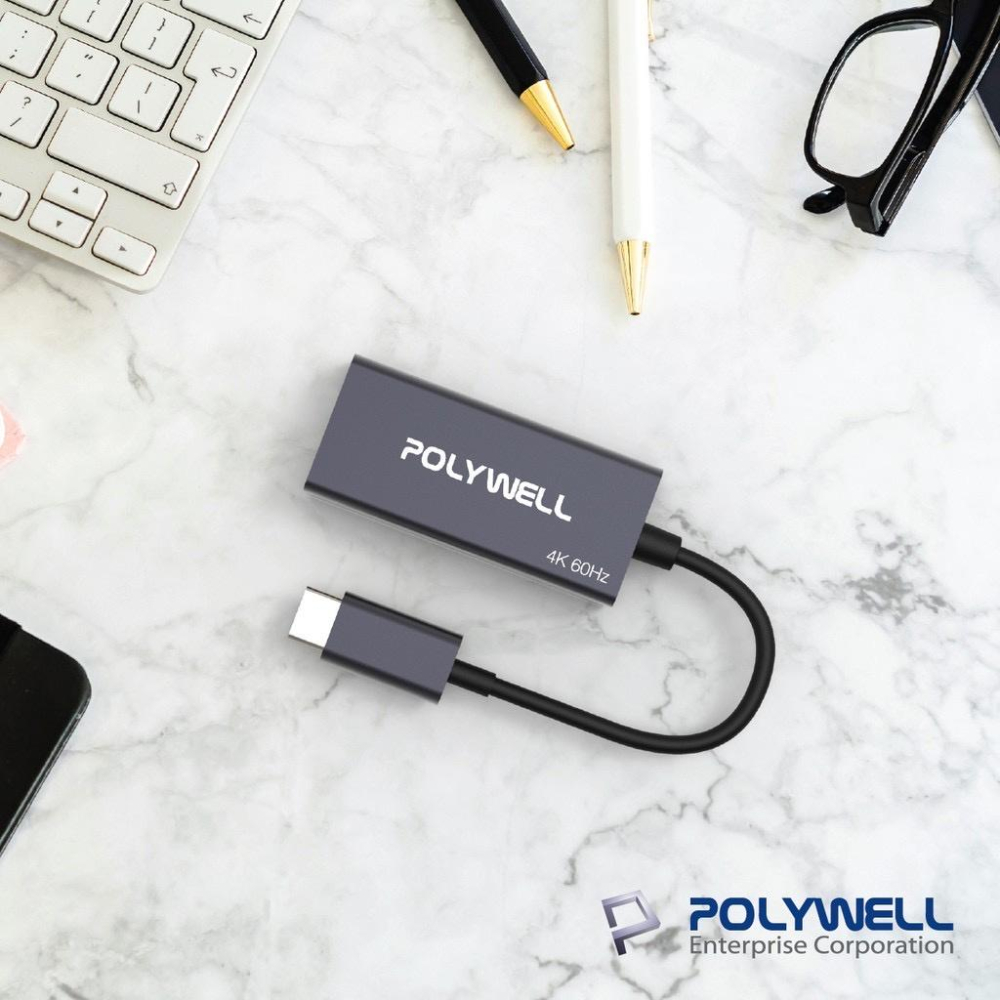 POLYWELL Type-C轉HDMI 訊號轉換器 4K 60Hz HDMI Type-C 轉接線 寶利威爾-細節圖8