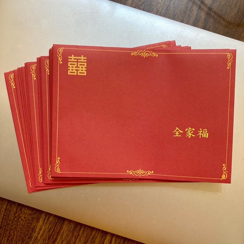 現貨-囍字結婚信封 信封 全家福 英文 婚禮 信封-信封-17X12.5公分-單色信封 喜帖信封 明信片信封-細節圖3