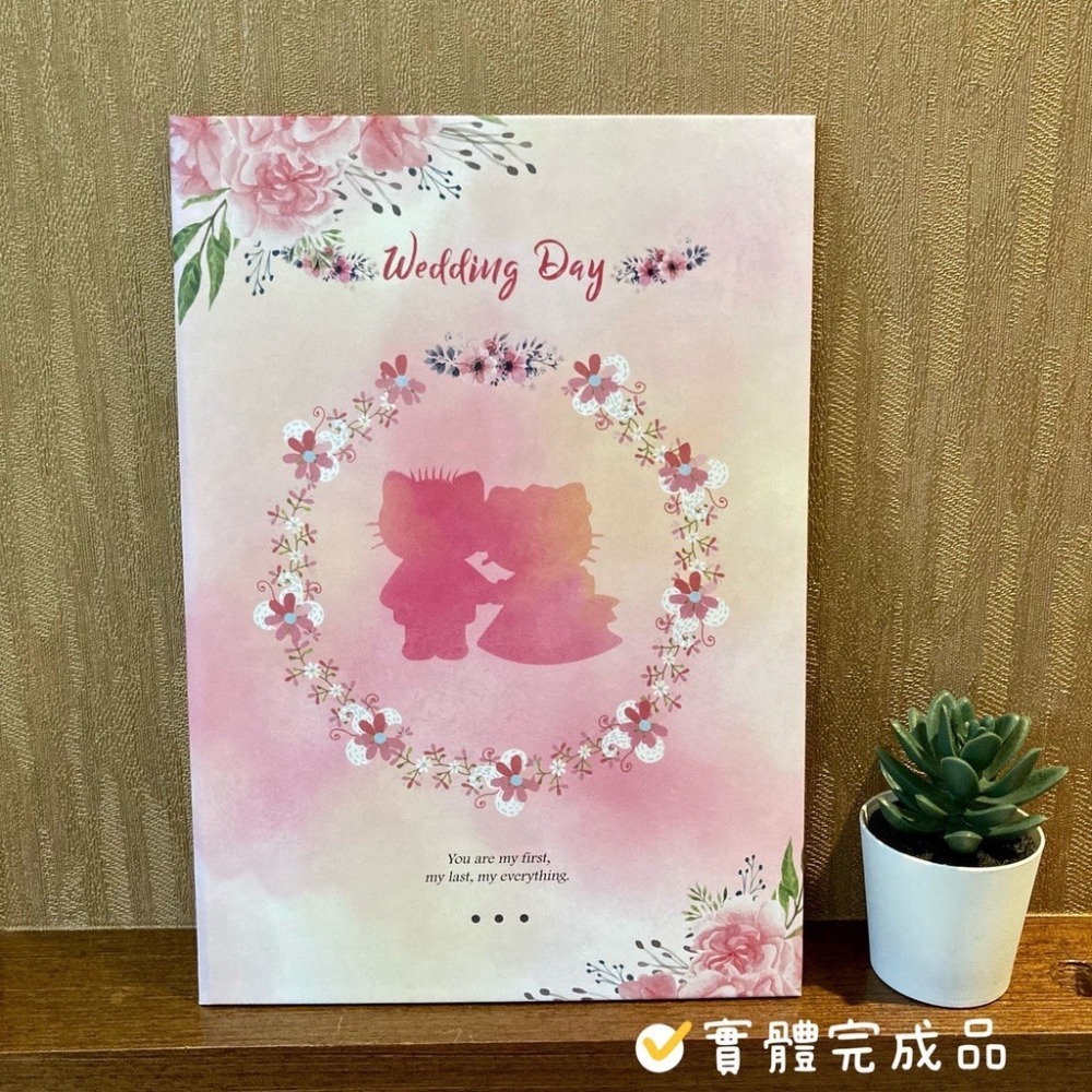 結婚證書夾(含書約) 客製質感證書夾 公版現貨 結婚書約-戶政事務所使用 結婚必備 結婚登記-粉彩HELLO KITTY-細節圖6