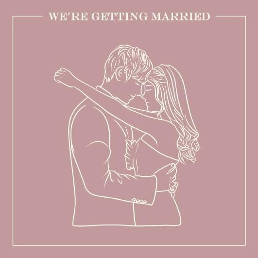 囍餅謝卡-文青粉線條插畫(可選插畫)9x9cm 客製婚禮謝卡 結婚謝卡 婚紗謝卡 插畫謝卡 謝卡 雙面印刷-規格圖6