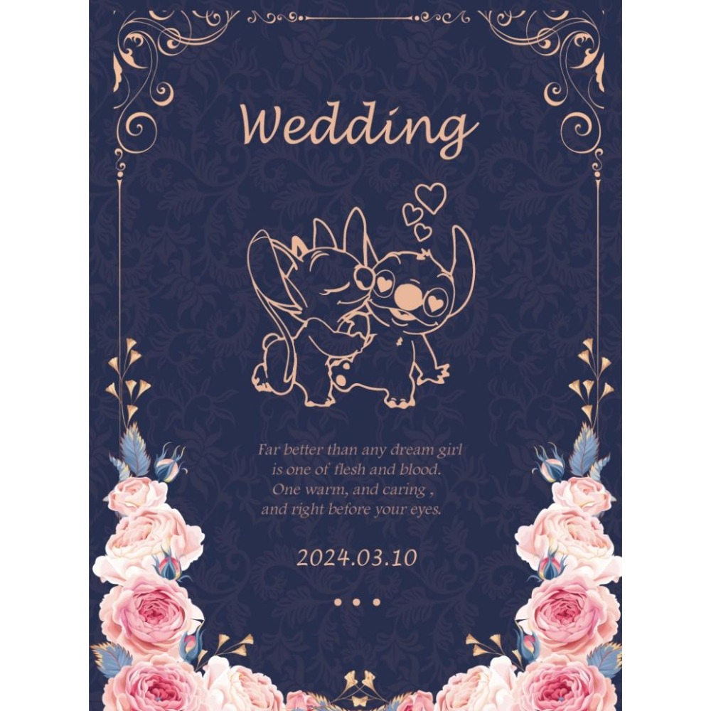 (照片版)囍帖 便宜喜帖 少量喜帖 小資喜帖 漂亮喜帖 明信片喜帖 結婚喜帖 訂婚喜帖 西式喜帖-88.史迪奇-照片-細節圖2