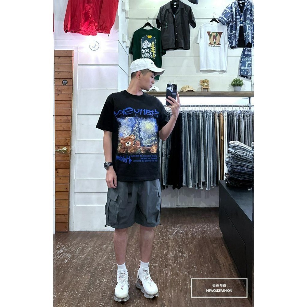 『新品上市』重磅星空帽子熊短T(NOF23052714)-黑-細節圖5