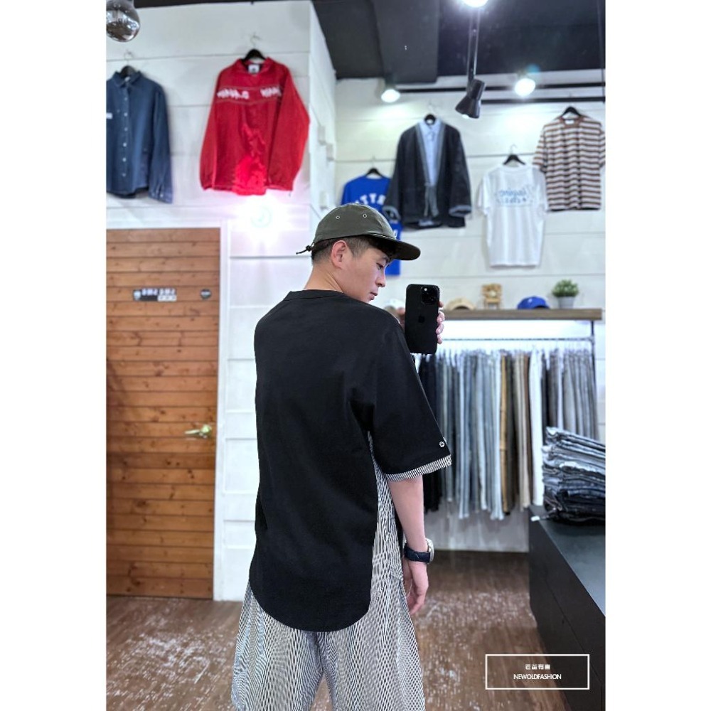 『新品上市』重磅條紋側拼接短T(NOF23032482)-黑-細節圖6